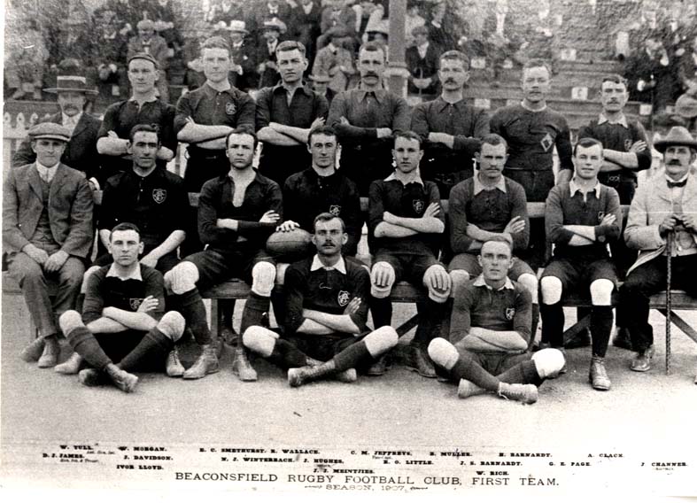 Beaconsfield Rugby Club-Kimberley, E C Smethurst 3rd from left top.